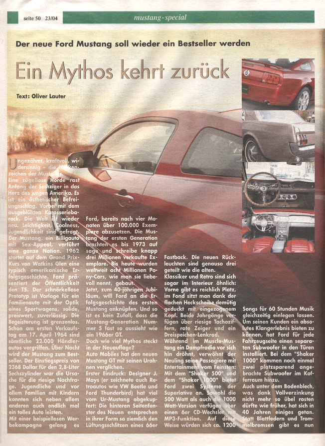 Automobiles Seite 1 - 2005 Ford Mustang